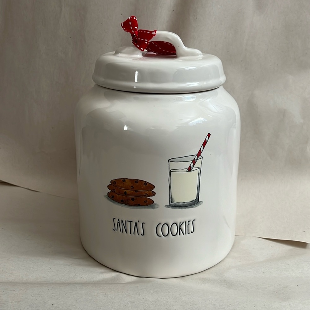 Rae dunn Santa’s cookies large canister